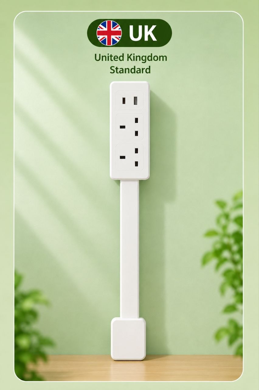 Bedside Table Power Strip With Adjustable Extension Arm